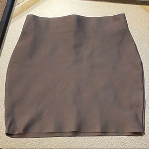 Silver High Waisted Ribbed Skirt